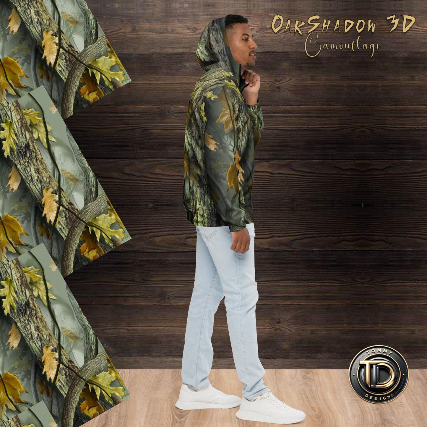  - OakShadow 3D Camouflage Men’s Windbreaker | Lightweight & Adventure-Ready -  - Product mockup - #tag1# - #tag2# - #tag1#