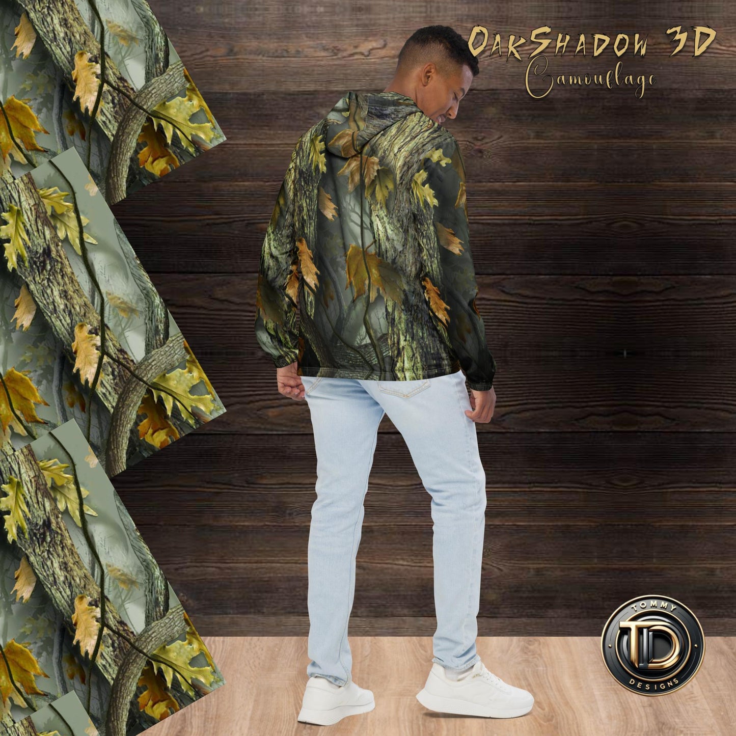  - OakShadow 3D Camouflage Men’s Windbreaker | Lightweight & Adventure-Ready -  - Product mockup - #tag1# - #tag2# - #tag1#