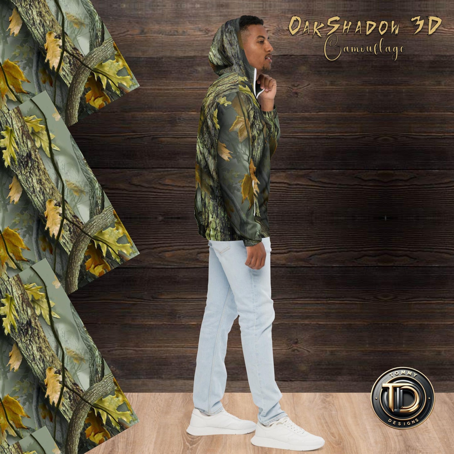  - OakShadow 3D Camouflage Men’s Windbreaker | Lightweight & Adventure-Ready -  - Product mockup - #tag1# - #tag2# - #tag1#