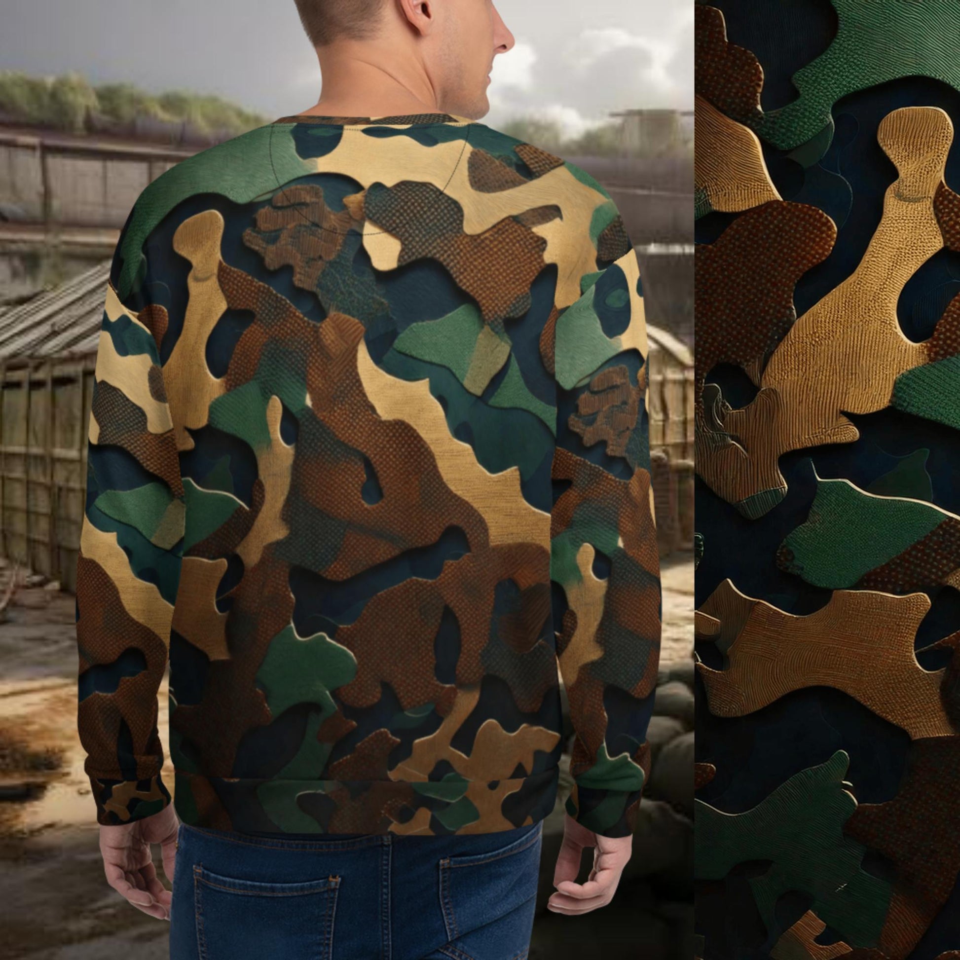  - 3D BDU-Style Camouflage Unisex Sweatshirt -  - 3D BDU-Style Camouflage Unisex Sweatshirt -  - Product mockup - #tag1# - #tag2# - #tag1# - #tag2# - #tag1#